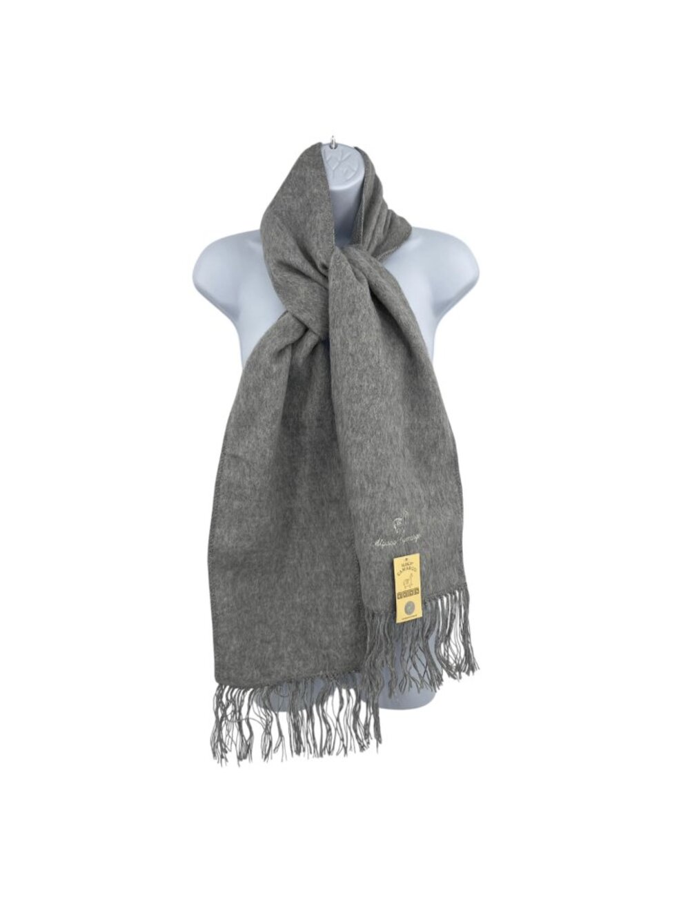 Alpaca Camargo Gray Scarf With Fringe - Made In Peru NWT